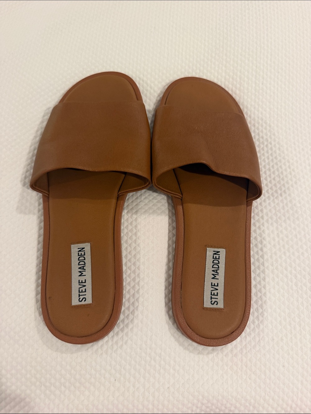 Steve Madden Tan Brown Slide Mules